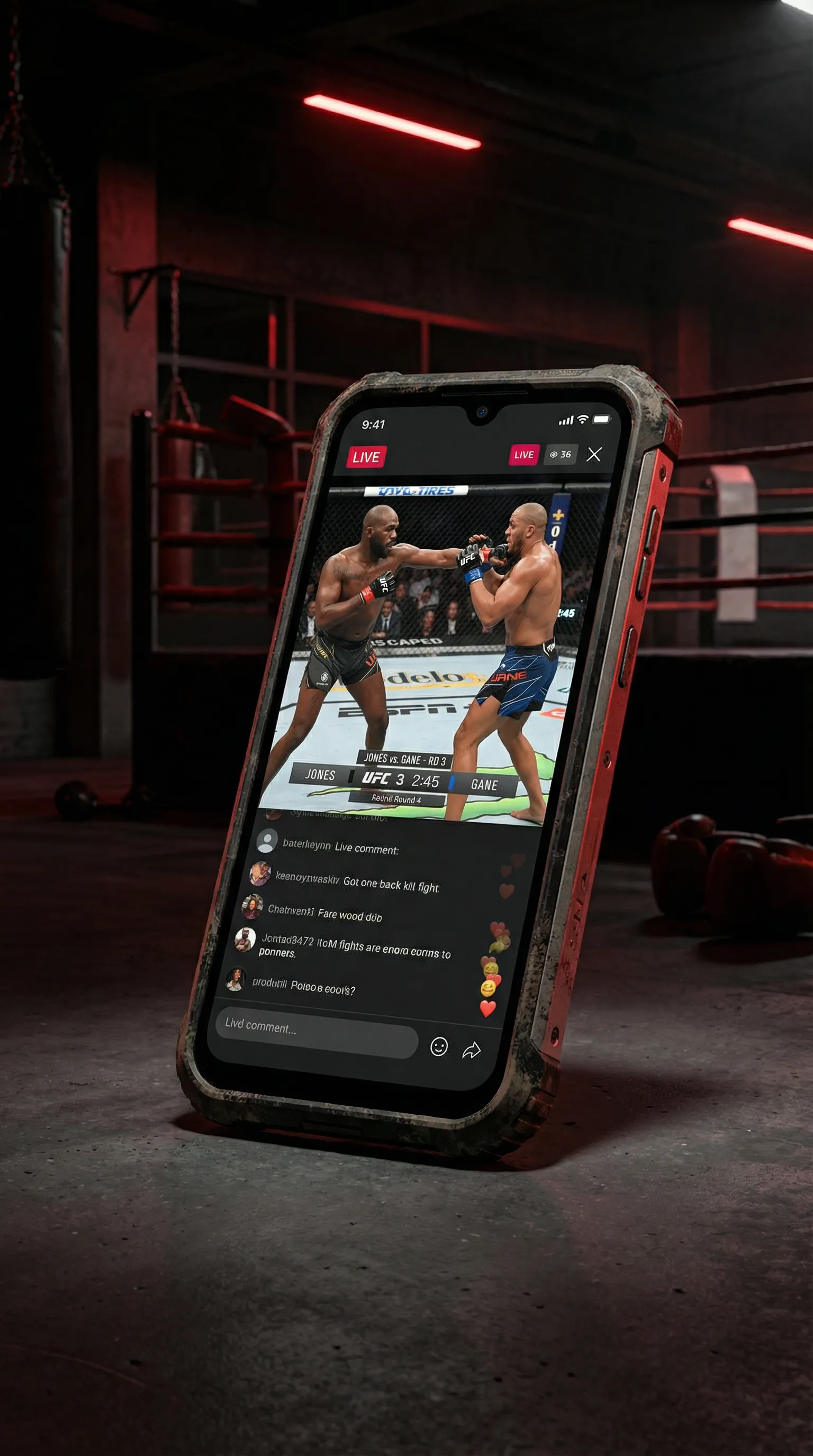 saba体育网址 移动端APP格斗直播界面